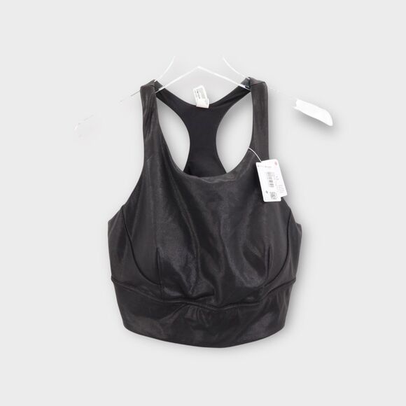 Lululemon Wunder Train Long Line Bra Foil Black Size 14 NWT - Picture 2 of 8
